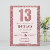 Invitation or rose 13e anniversaire (Debout devant)