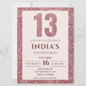 Invitation or rose 13e anniversaire (Devant)