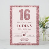 Invitation or rose 16e anniversaire (Debout devant)