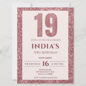 Invitation or rose 19e anniversaire (Devant)