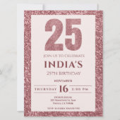 Invitation or rose 25e anniversaire (Devant)