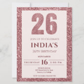 Invitation or rose 26e anniversaire (Devant)