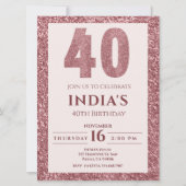 Invitation or rose 40e anniversaire (Devant)