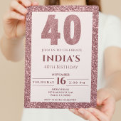 Invitation or rose 40e anniversaire
