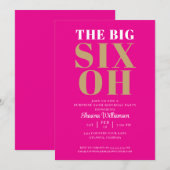 Invitation Or rose 60e Anniversaire surpris Élégant (Devant / Derrière)