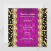 Invitation Or rose alliance mariage anniversaire (Dos)