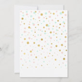 Invitation Or, rose, ballons à la menthe | Oh Baby shower béb (Dos)