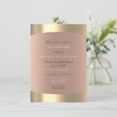 Invitation Or Rose Blush Minimal Sépia Noir Blanc Métalisé (Debout devant)