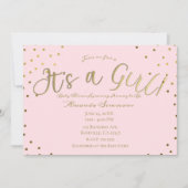 Invitation Or & rose Blush Moderne C'est un Baby shower fille (Devant)