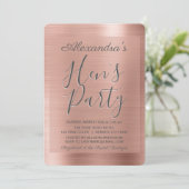 Invitation Or Rose | Blush Pink Girly Hen's Party (Debout devant)