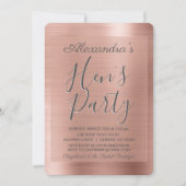 Invitation Or Rose | Blush Pink Girly Hen's Party (Devant)