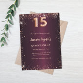 Invitation Or rose de Quinceanera