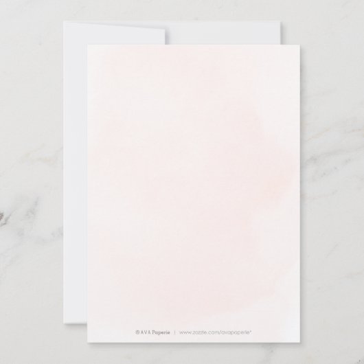 Invitation or rose élégant calligraphie classique NOUS TOUJOU (Dos)