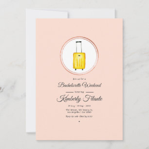 Invitation Or rose et rose blush Voyage Enterrement de vie de