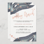 Invitation Or Rose Faux| Gray Geode Post Mariage Brunch (Devant / Derrière)