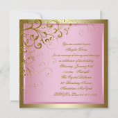 Invitation Or rose femme Or rose Soirée d'anniversaire (Dos)