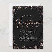 Invitation Or rose | Fête de Noël des Snowflakes modernes (Devant)