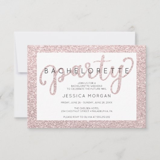 Invitation Or Rosé Itinéraire De Fin De Semaine Ba (Devant)