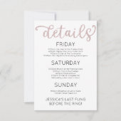 Invitation Or Rosé Itinéraire De Fin De Semaine Ba (Dos)