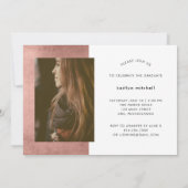 Invitation Or Rose manuscrit | La fête de la remise des diplô (Dos)