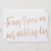 Invitation Or rose moderne À mon époux le jour de notre maria (Devant)