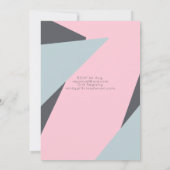 Invitation Or rose moderne C'est un Baby shower fille (Dos)
