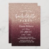 Invitation Or rose moderne Ombre de Bourgogne de partie de (Devant / Derrière)