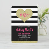 Invitation or rose noir coeur valentine jour anniversaire (Debout devant)