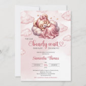 Invitation or rose nous pouvons attendre fille Baby shower (Devant)