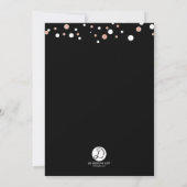 Invitation Or rose, points, manuscrit d'anniversaire sur le (Dos)