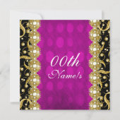 Invitation Or rose pour mariage fiançailles anniversaire (Devant)