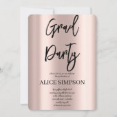 Invitation Or rose simple Graduation (Devant)