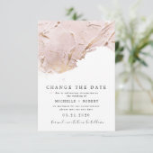 Invitation or rose texturé Photo Changement de date (Debout devant)