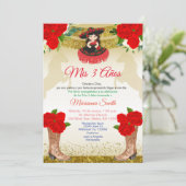 Invitation Or rouge Charro Mis 3 Ans 3e Anniversaire Mexicain (Debout devant)