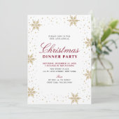 Invitation Or & Rouge | Dîner de Noël Moderne et Chic (Debout devant)
