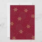 Invitation Or & Rouge | Dîner de Noël Moderne et Chic (Dos)