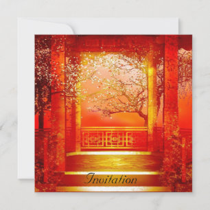 Invitation Or rouge doré