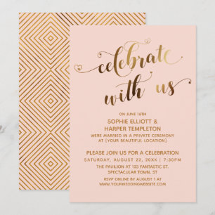 Invitation Or & Rouge Fêtez avec nous la soirée d'après-maria