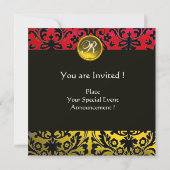 INVITATION OR ROUGE NOIR DAMASK RUBY GEM PIERRE MONOGRAM (Dos)