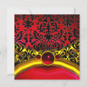INVITATION OR ROUGE NOIR DAMASK RUBY GEM PIERRE MONOGRAM (Devant)