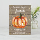Invitation Or rustique d'invitation d'anniversaire d'automne (Debout devant)