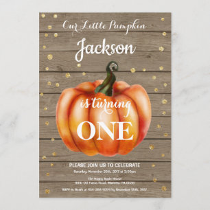 Invitation Or rustique d'invitation d'anniversaire d'automne