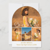 Invitation or script 5 photos collage graduation fête arche (Devant)