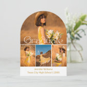 Invitation or script 5 photos collage graduation fête arche (Debout devant)