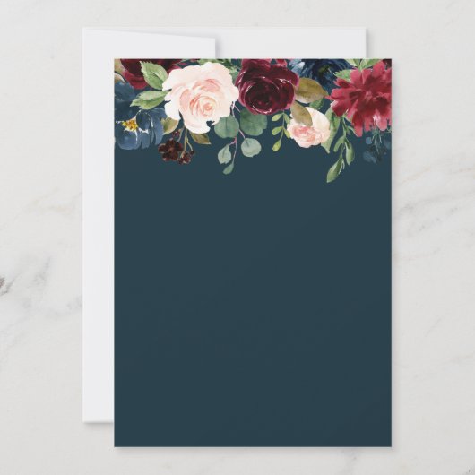 Invitation or script burgundy marine 50e anniversaire mariage (Dos)