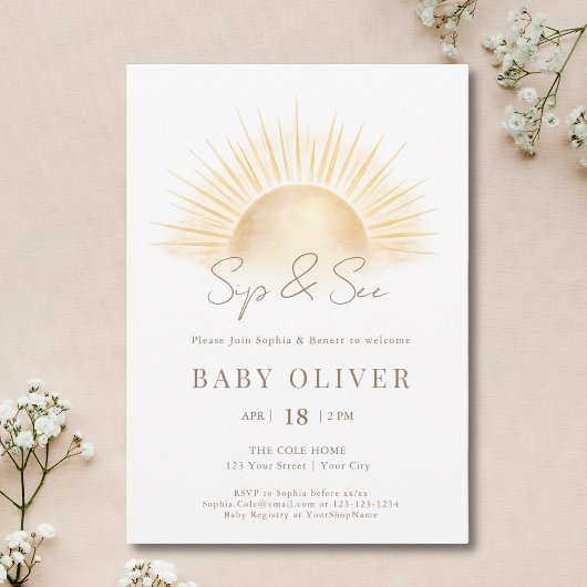 Invitation Or Simple Boho Soleil Boire et Voir