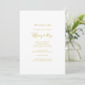 Invitation Or Simple Elegant Nous Faisons Toujours Vow Renouv (Debout devant)