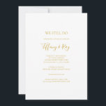 Invitation Or Simple Elegant Nous Faisons Toujours Vow Renouv<br><div class="desc">Cet or sobre et élégant que nous faisons encore vow invitation de renouvellement est parfait pour votre minimaliste moderne blanc et or vow renouvellement. Le design comporte une police d'or contemporaine minimale accompagnée d'une calligraphie formelle. Gardez-le tel quel, ou choisissez de le personnaliser avec vos propres oeuvres d'art ou photos...</div>