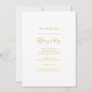 Invitation Or Simple Elegant Nous Faisons Toujours Vow Renouv