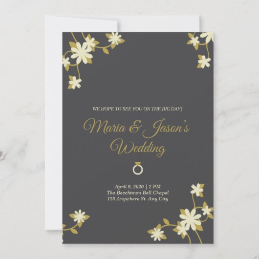 Invitation or simple mignon Floral (Devant)